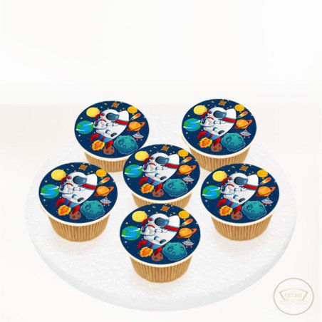 Astronot Resimli Cupcake