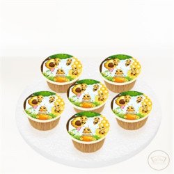 Sevimli Arılar Resimli Cupcake