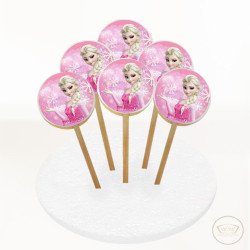 Pembe Elsa Resimli Kurabiye 6 Adet