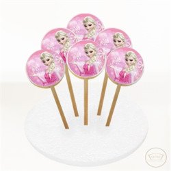 Pembe Elsa Resimli Kurabiye 6 Adet