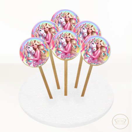 Barbie Unicorn Resimli Kurabiye