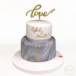 Mermer Deseni Söz Nışan Pastası